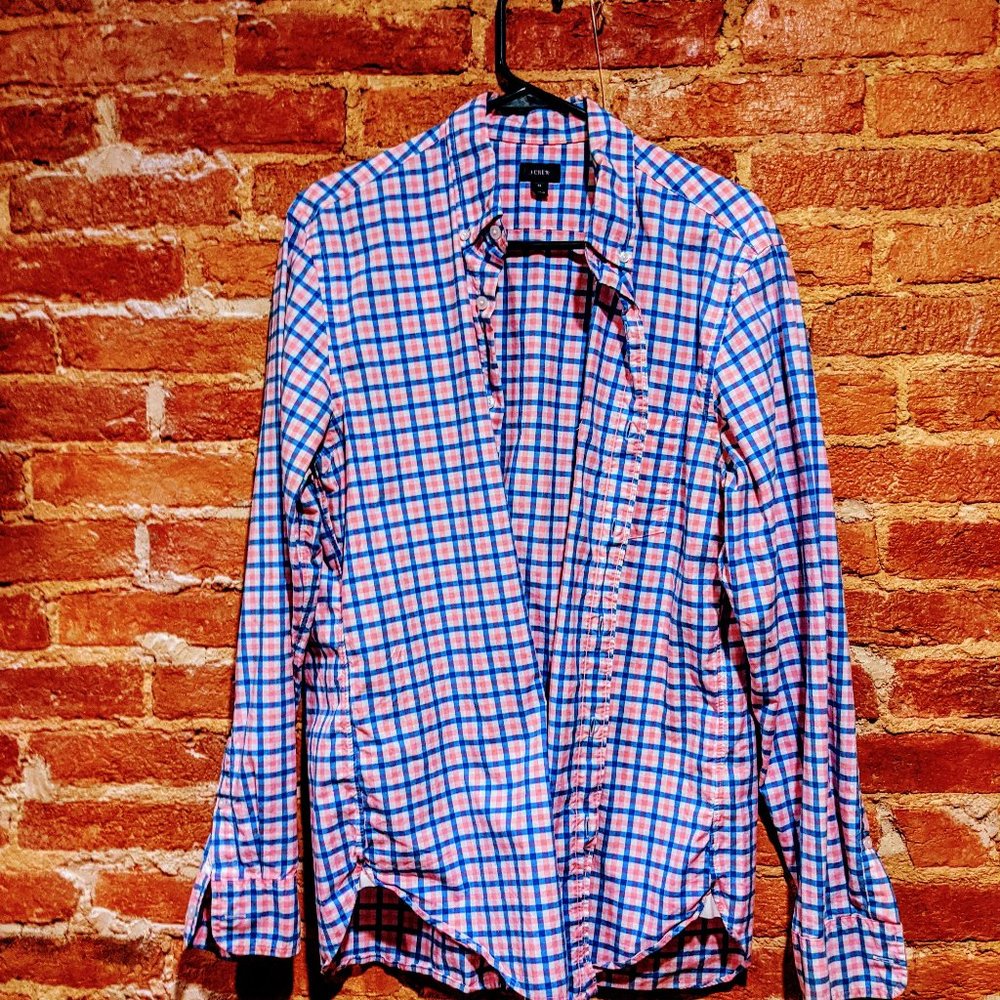 J Crew Mens Long Sleeve Dress Shirt